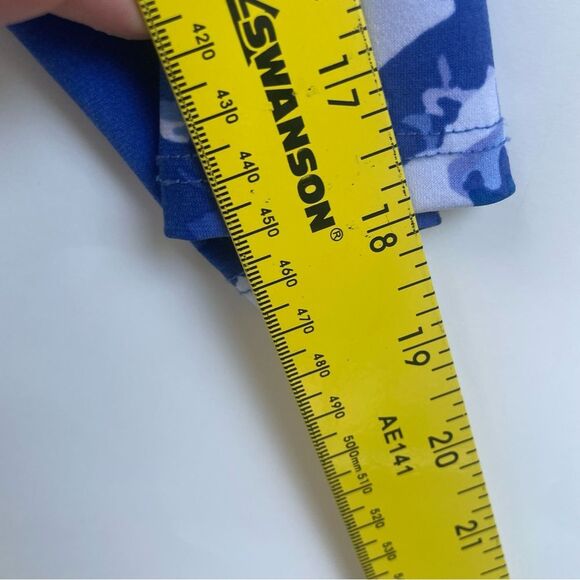 Clara sun woo Blue Abstract Floral Tunic Top 3/4 Sleeve - Picture 9 of 9